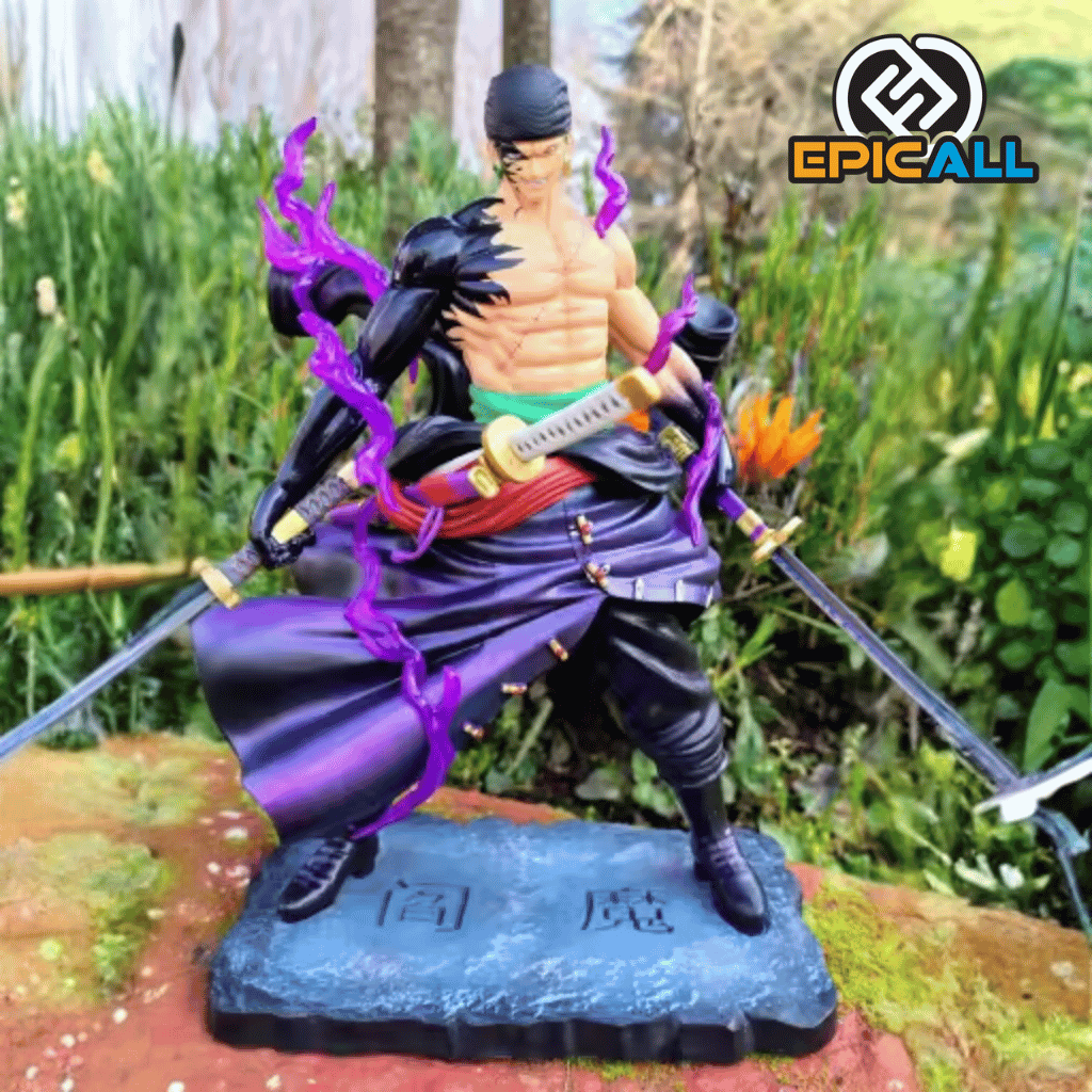 Figura Estatua Roronoa Zoro Wano Dual Blades 25cm