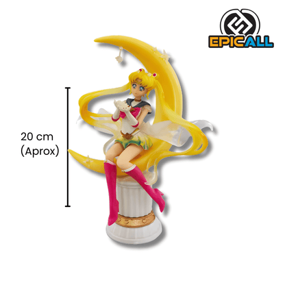 Figura Estatua Serena Sailor Moon Sentada en Luna 20cm