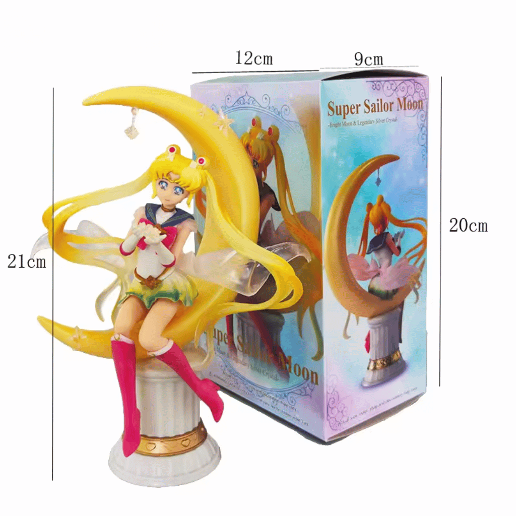 Figura Estatua Serena Sailor Moon Sentada en Luna 20cm