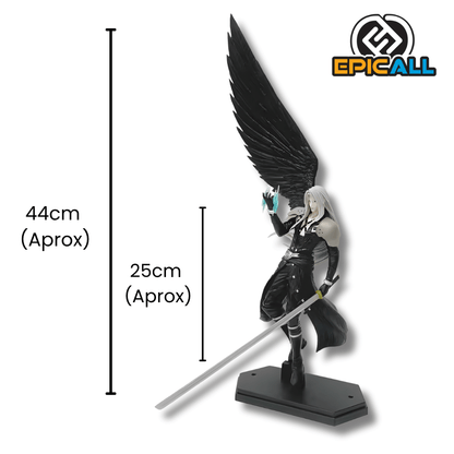 Medidas de la estatua de Sephiroth reflejadas en la imagen