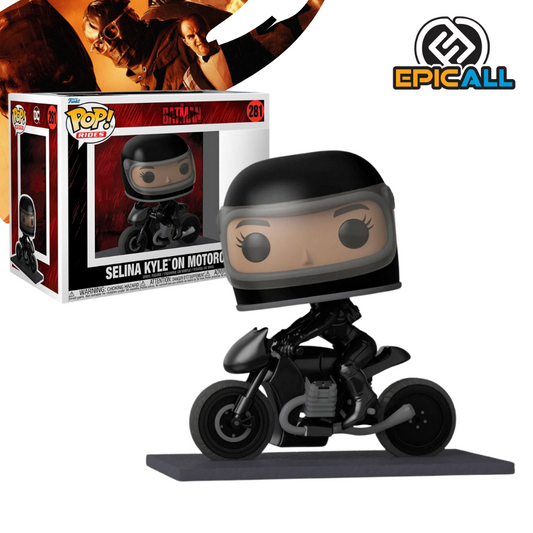 Foto de la figura Funko Pop de tamaño regular de Selina Kyle en la motocicleta #281 a la venta