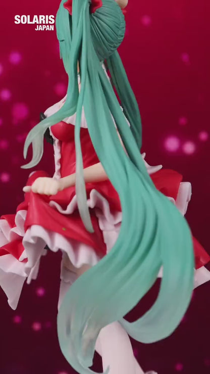 Figura Estatua Hatsune Miku Lolita Con Vestido Rojo