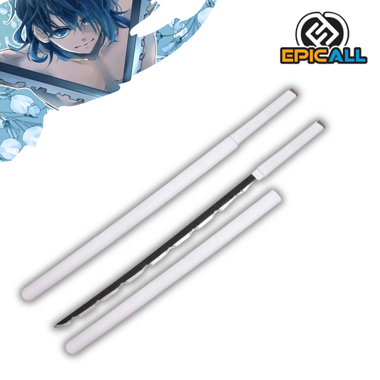 Fotografia del producto: Replica de goma eva, katana de Inosuke Hashibira del anime Demon Slayer