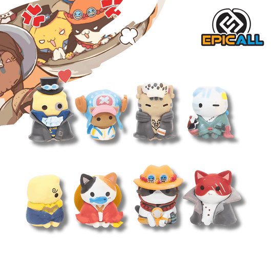 Set 8 Mini Figuras One Piece Felinos / Gatos