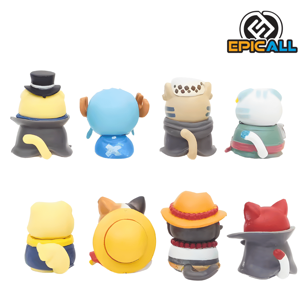 Set 8 Mini Figuras One Piece Felinos / Gatos