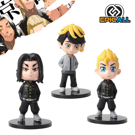 Set Figuras Gachapons Tokyo Revengers - Takemichi, Keisuke y Hanemiya